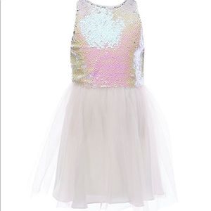 GB Girls Reversible-Sequin/Tulle Fit-And-Flare